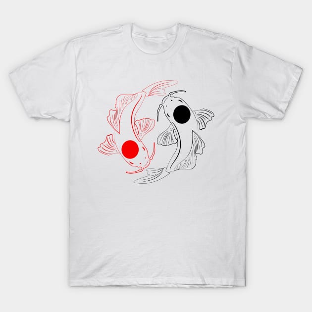 Koi fish yin yang T-Shirt by tiver